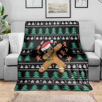 Funny Dabbing Gingerbread Holiday Party Jumper Blanket Xmas Holiday Patterns - Wonder Print Shop