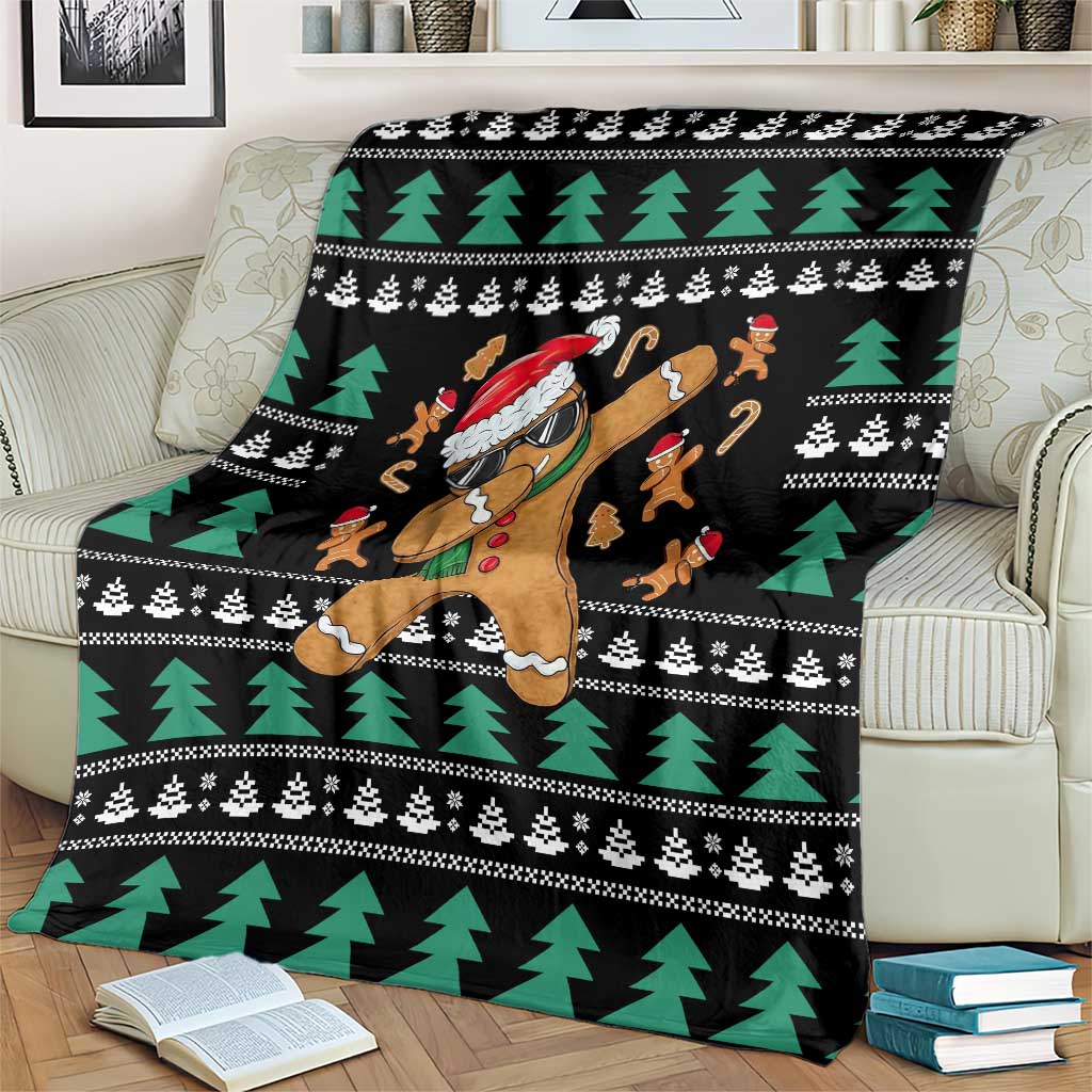 Funny Dabbing Gingerbread Holiday Party Jumper Blanket Xmas Holiday Patterns - Wonder Print Shop