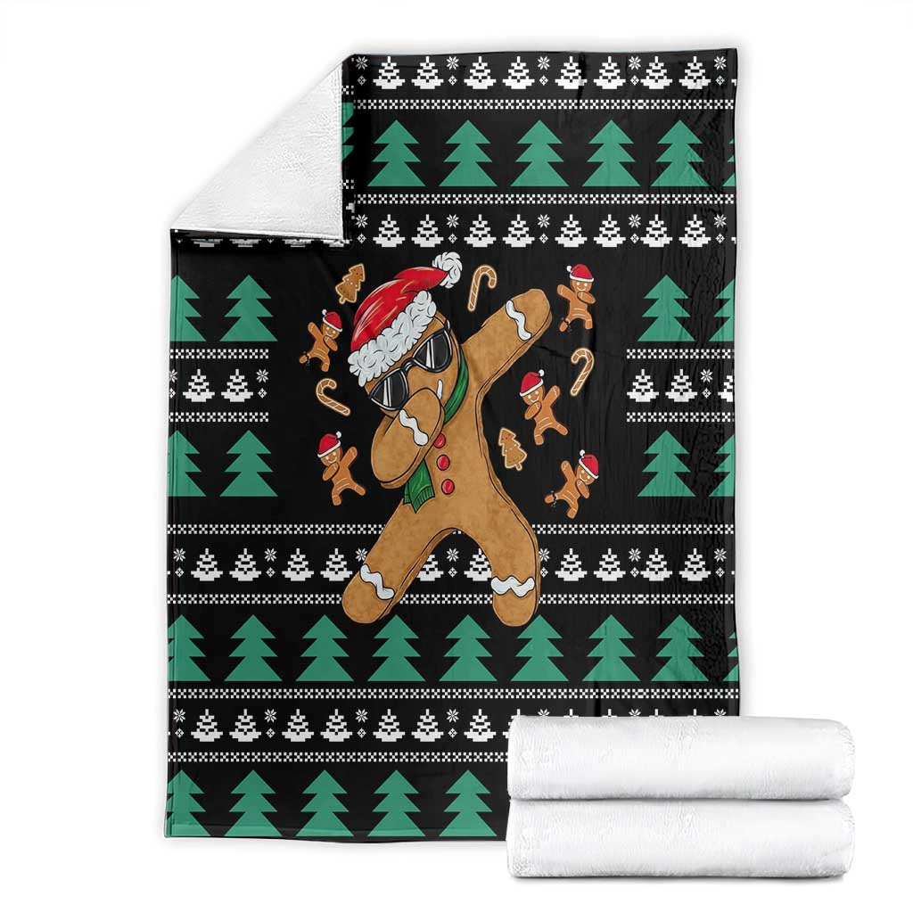 Funny Dabbing Gingerbread Holiday Party Jumper Blanket Xmas Holiday Patterns - Wonder Print Shop