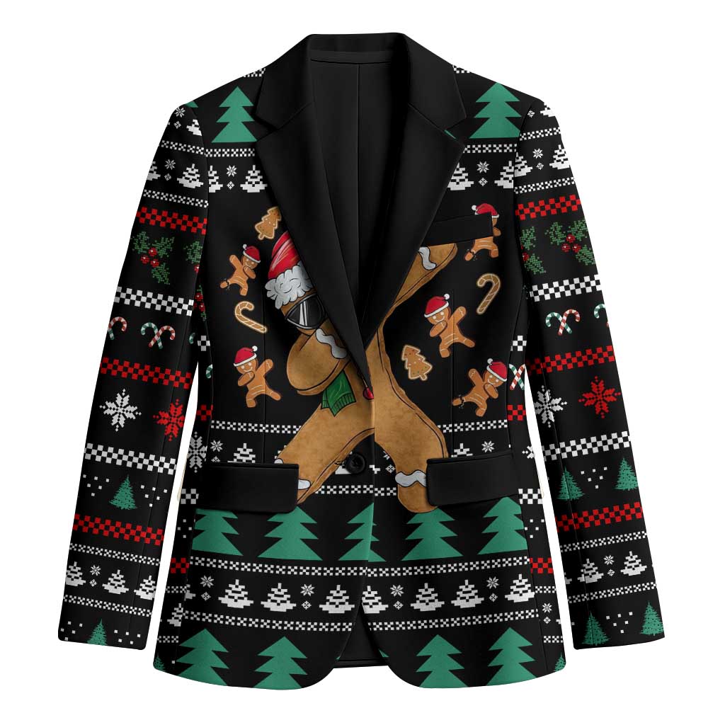 Funny Dabbing Gingerbread Holiday Party Jumper Blazer Xmas Holiday Patterns - Wonder Print Shop