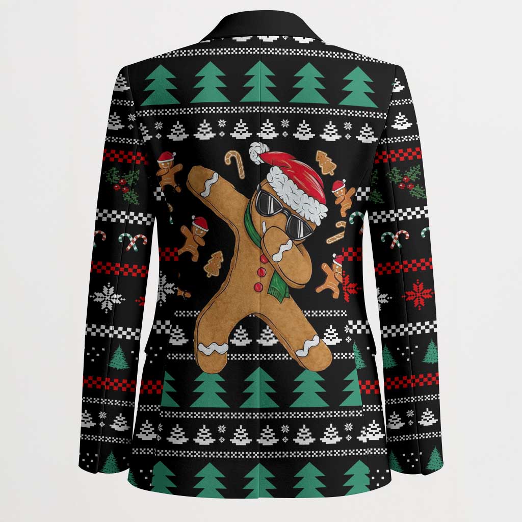 Funny Dabbing Gingerbread Holiday Party Jumper Blazer Xmas Holiday Patterns - Wonder Print Shop