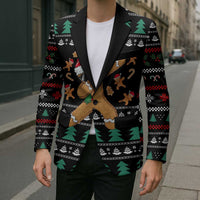 Funny Dabbing Gingerbread Holiday Party Jumper Blazer Xmas Holiday Patterns - Wonder Print Shop