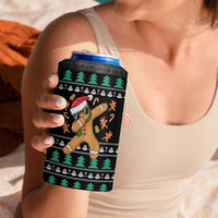 Funny Dabbing Gingerbread Holiday Party Jumper 4 in 1 Can Cooler Tumbler Xmas Holiday Patterns - Wonder Print Shop