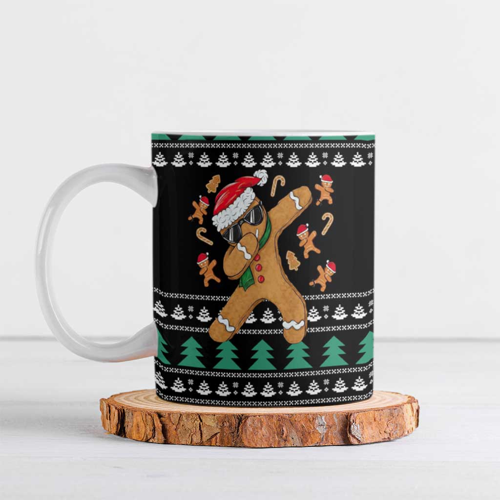Funny Dabbing Gingerbread Holiday Party Jumper Ceramic Mug Xmas Holiday Patterns - Wonder Print Shop