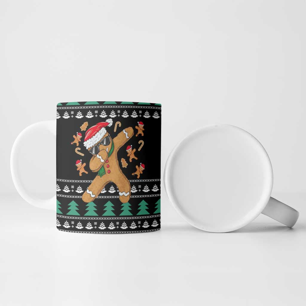 Funny Dabbing Gingerbread Holiday Party Jumper Ceramic Mug Xmas Holiday Patterns - Wonder Print Shop
