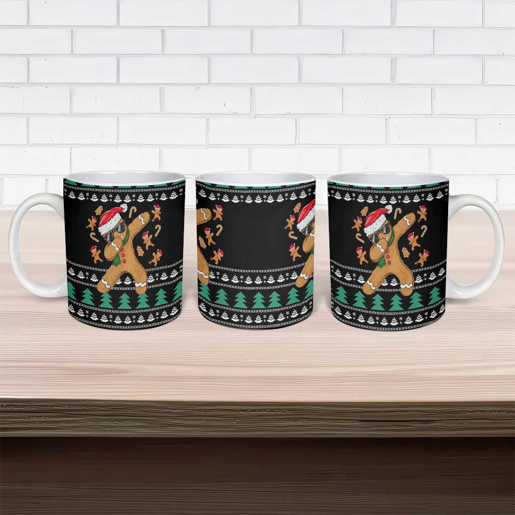 Funny Dabbing Gingerbread Holiday Party Jumper Ceramic Mug Xmas Holiday Patterns - Wonder Print Shop