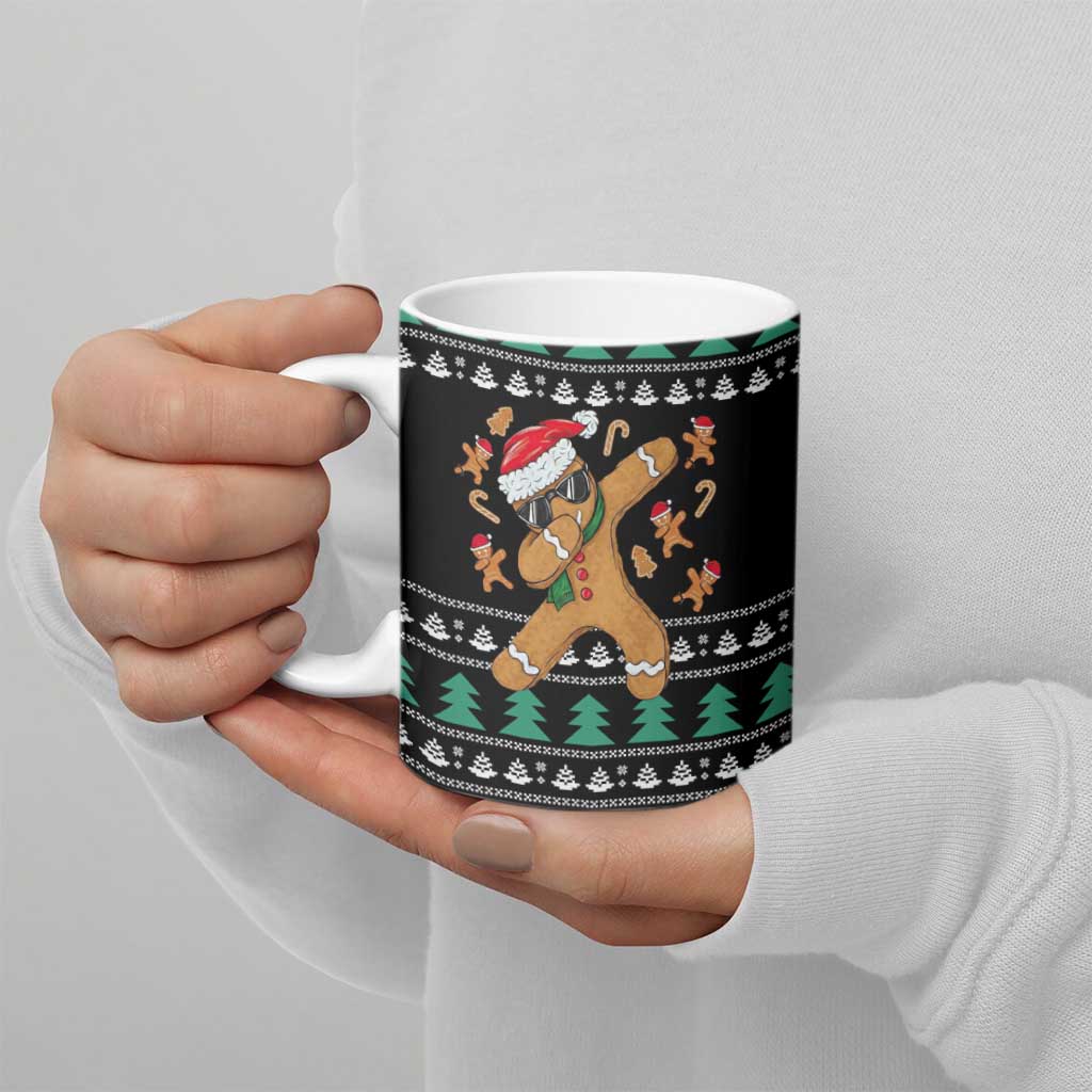Funny Dabbing Gingerbread Holiday Party Jumper Ceramic Mug Xmas Holiday Patterns - Wonder Print Shop