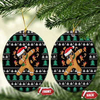 Funny Dabbing Gingerbread Holiday Party Jumper Ceramic Ornament Xmas Holiday Patterns - Wonder Print Shop