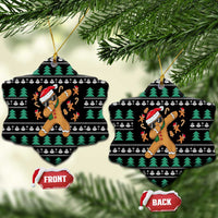Funny Dabbing Gingerbread Holiday Party Jumper Ceramic Ornament Xmas Holiday Patterns - Wonder Print Shop