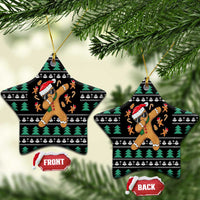 Funny Dabbing Gingerbread Holiday Party Jumper Ceramic Ornament Xmas Holiday Patterns - Wonder Print Shop