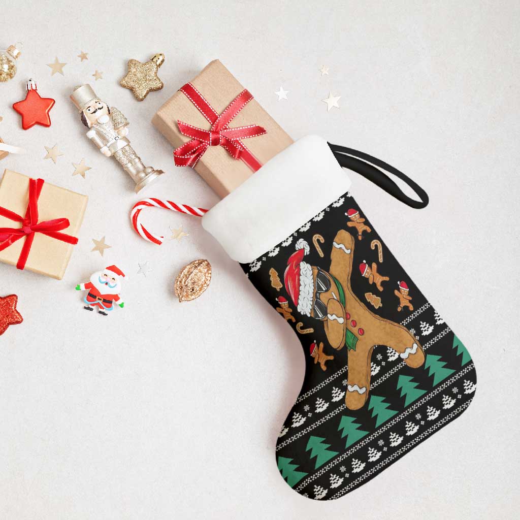 Funny Dabbing Gingerbread Holiday Party Jumper Christmas Stocking Xmas Holiday Patterns - Wonder Print Shop