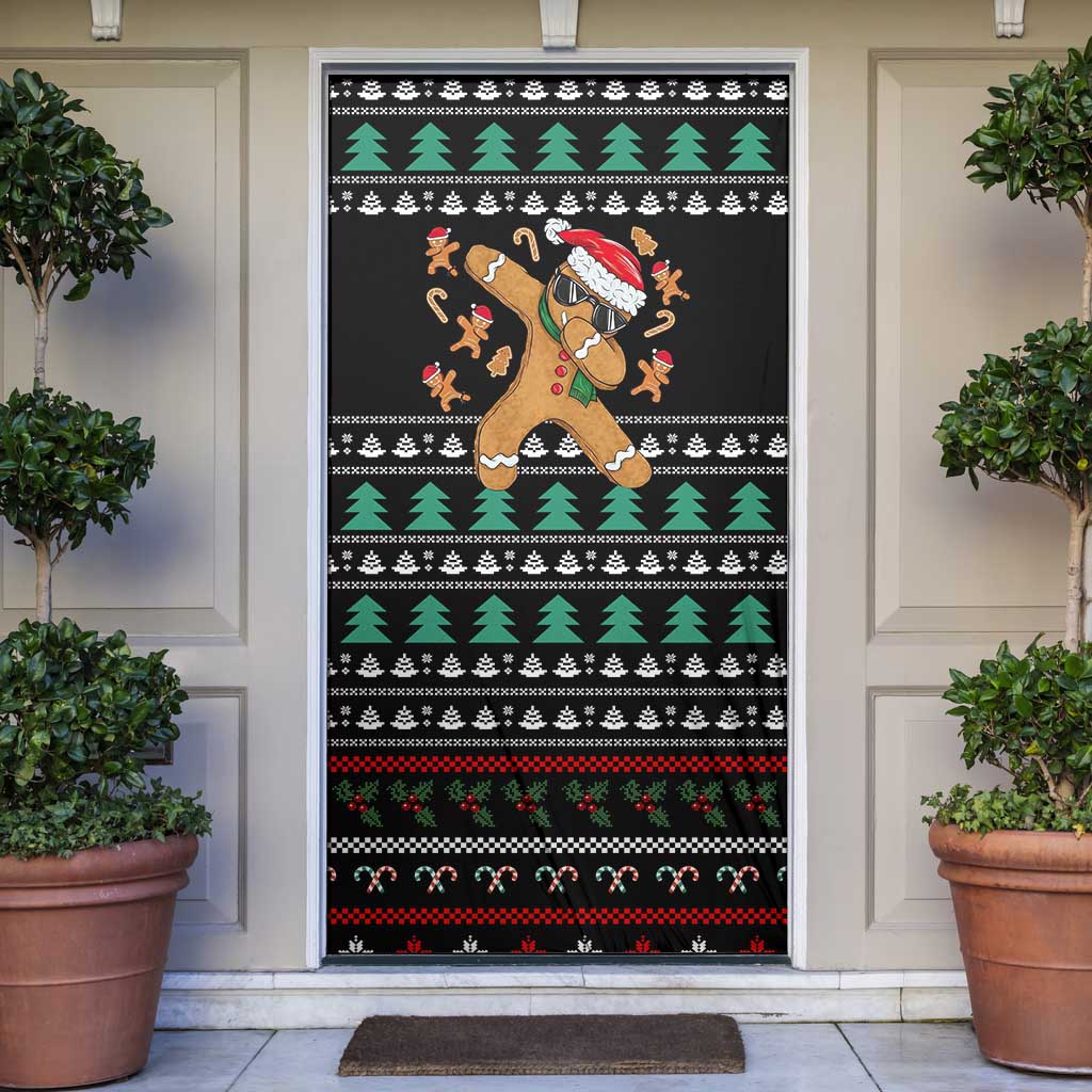 Funny Dabbing Gingerbread Holiday Party Jumper Door Cover Xmas Holiday Patterns - Wonder Print Shop