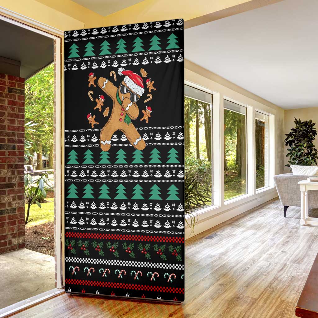 Funny Dabbing Gingerbread Holiday Party Jumper Door Cover Xmas Holiday Patterns - Wonder Print Shop