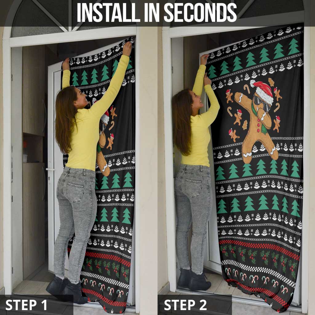 Funny Dabbing Gingerbread Holiday Party Jumper Door Cover Xmas Holiday Patterns - Wonder Print Shop