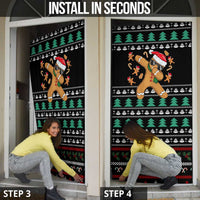Funny Dabbing Gingerbread Holiday Party Jumper Door Cover Xmas Holiday Patterns - Wonder Print Shop