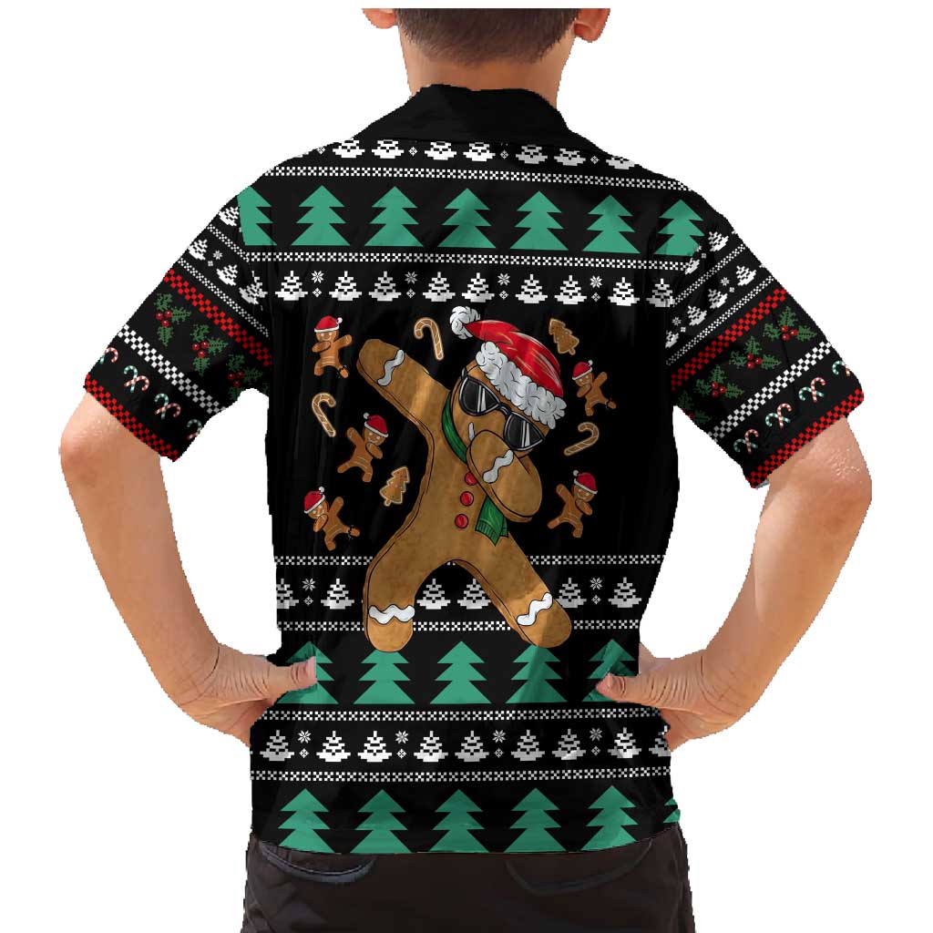 Funny Dabbing Gingerbread Holiday Party Jumper Family Matching Mermaid Dress and Hawaiian Shirt Xmas Holiday Patterns - Wonder Print Shop