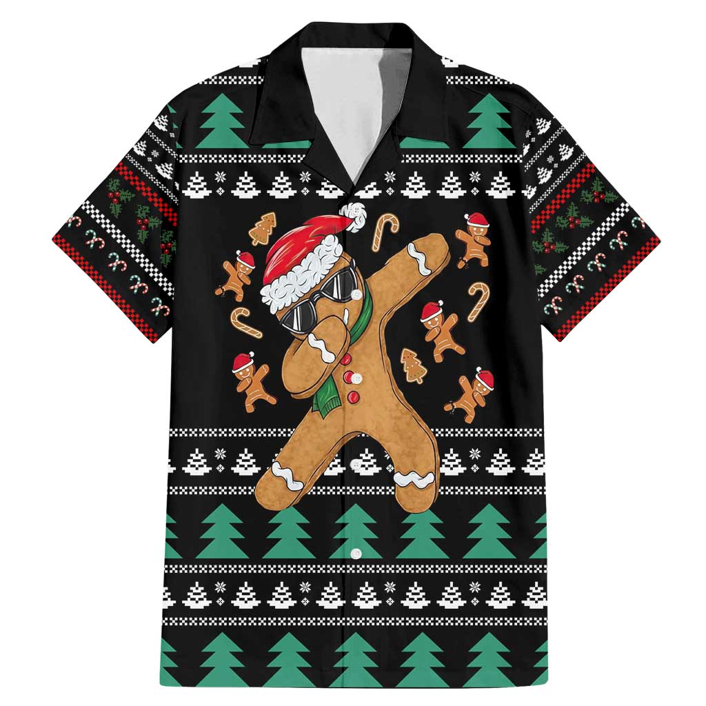 Funny Dabbing Gingerbread Holiday Party Jumper Family Matching Mermaid Dress and Hawaiian Shirt Xmas Holiday Patterns - Wonder Print Shop