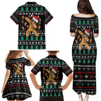 Funny Dabbing Gingerbread Holiday Party Jumper Family Matching Puletasi and Hawaiian Shirt Xmas Holiday Patterns - Wonder Print Shop