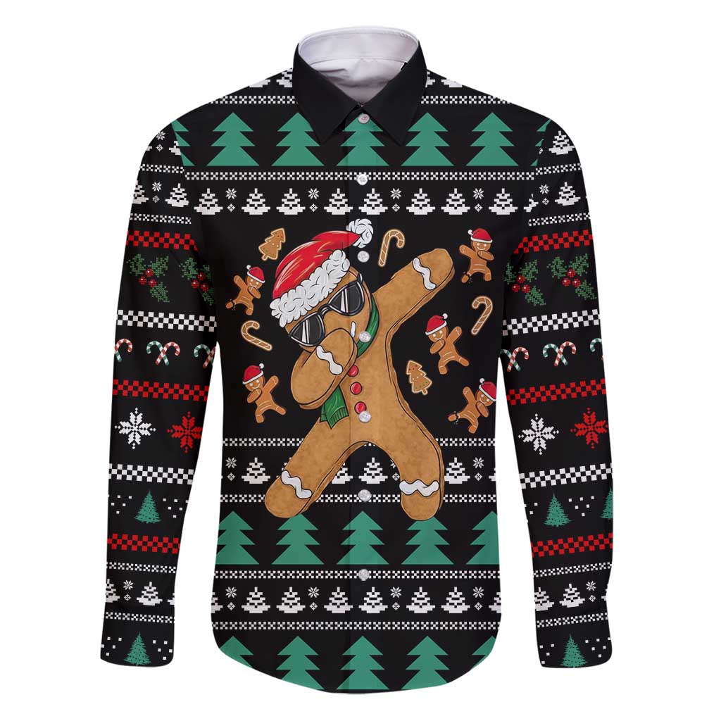 Funny Dabbing Gingerbread Holiday Party Jumper Family Matching Puletasi and Hawaiian Shirt Xmas Holiday Patterns - Wonder Print Shop