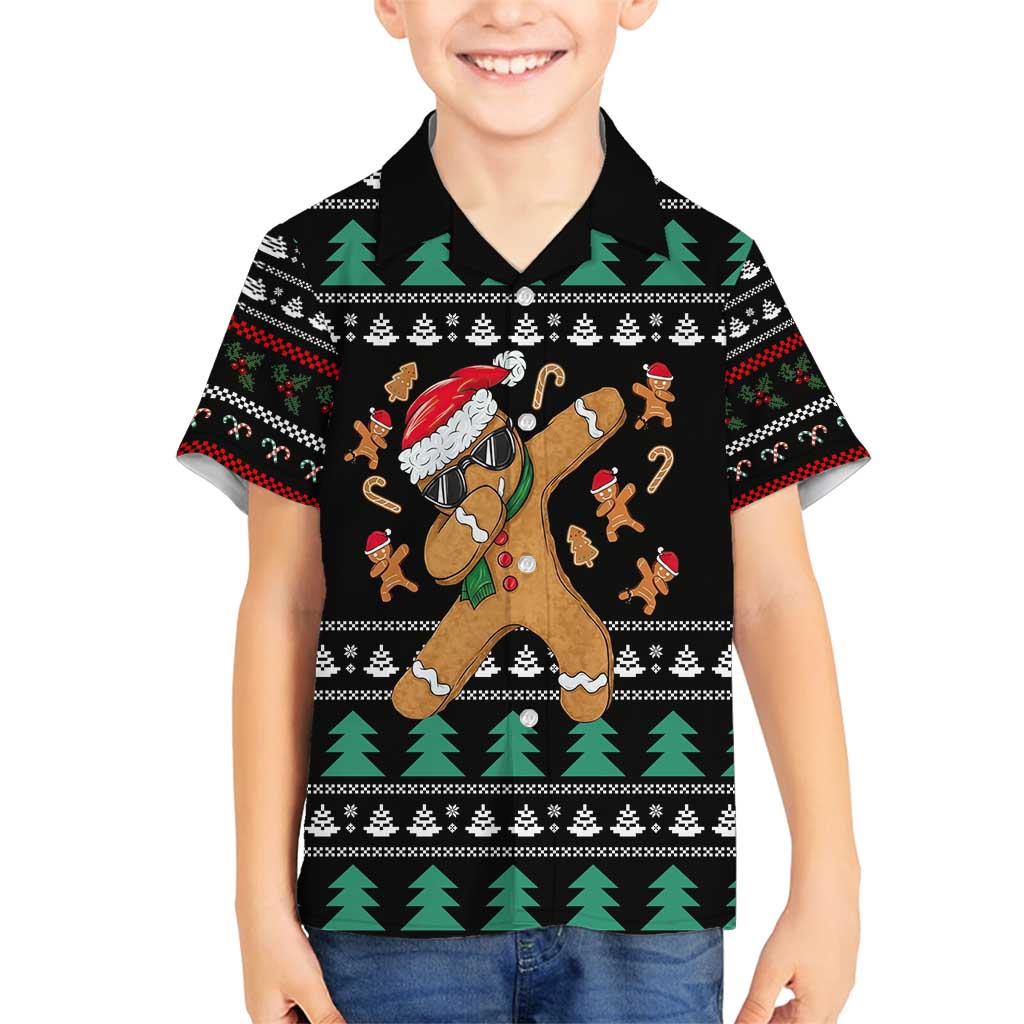 Funny Dabbing Gingerbread Holiday Party Jumper Family Matching Puletasi and Hawaiian Shirt Xmas Holiday Patterns - Wonder Print Shop