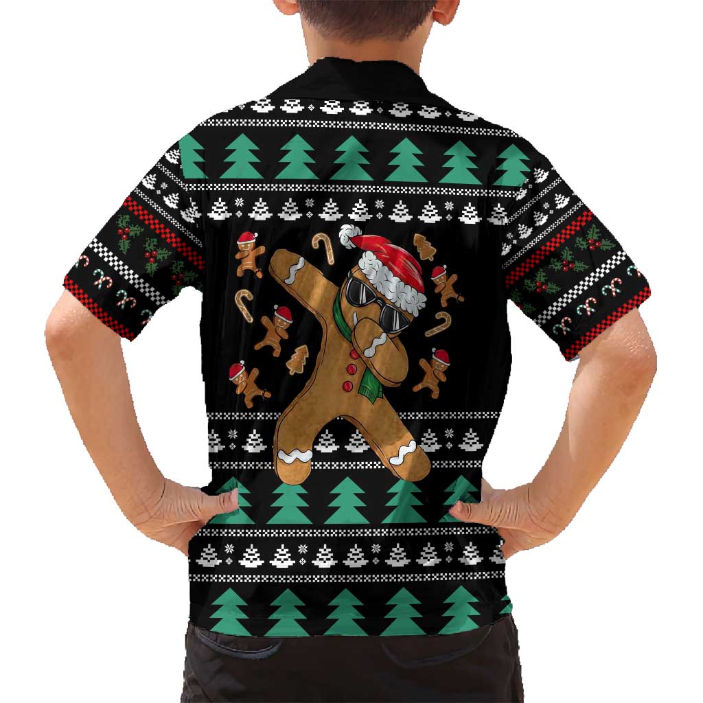 Funny Dabbing Gingerbread Holiday Party Jumper Family Matching Summer Maxi Dress and Hawaiian Shirt Xmas Holiday Patterns - Wonder Print Shop