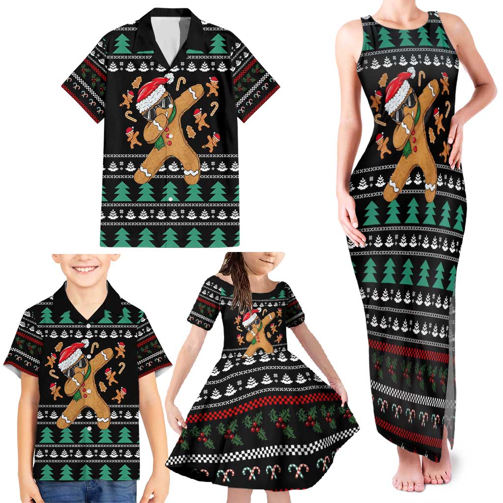 Funny Dabbing Gingerbread Holiday Party Jumper Family Matching Tank Maxi Dress and Hawaiian Shirt Xmas Holiday Patterns - Wonder Print Shop