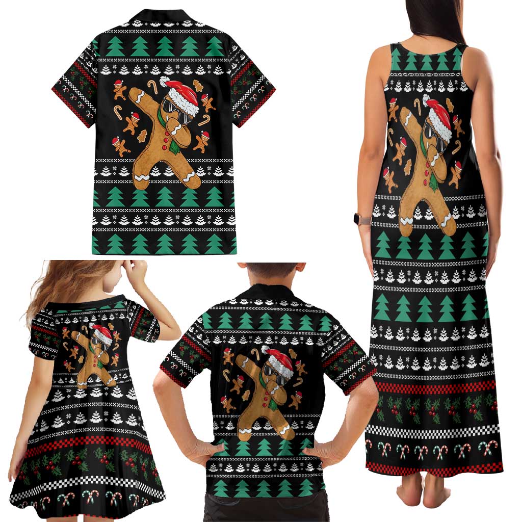 Funny Dabbing Gingerbread Holiday Party Jumper Family Matching Tank Maxi Dress and Hawaiian Shirt Xmas Holiday Patterns - Wonder Print Shop