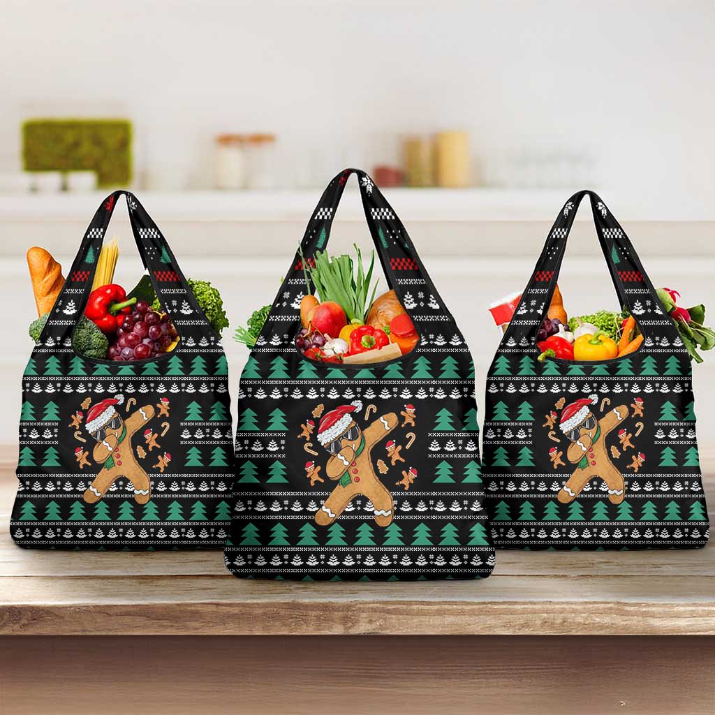 Funny Dabbing Gingerbread Holiday Party Jumper Grocery Bag Xmas Holiday Patterns - Wonder Print Shop