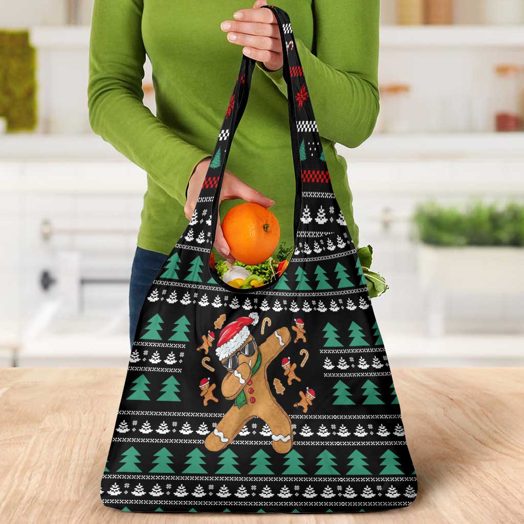 Funny Dabbing Gingerbread Holiday Party Jumper Grocery Bag Xmas Holiday Patterns - Wonder Print Shop