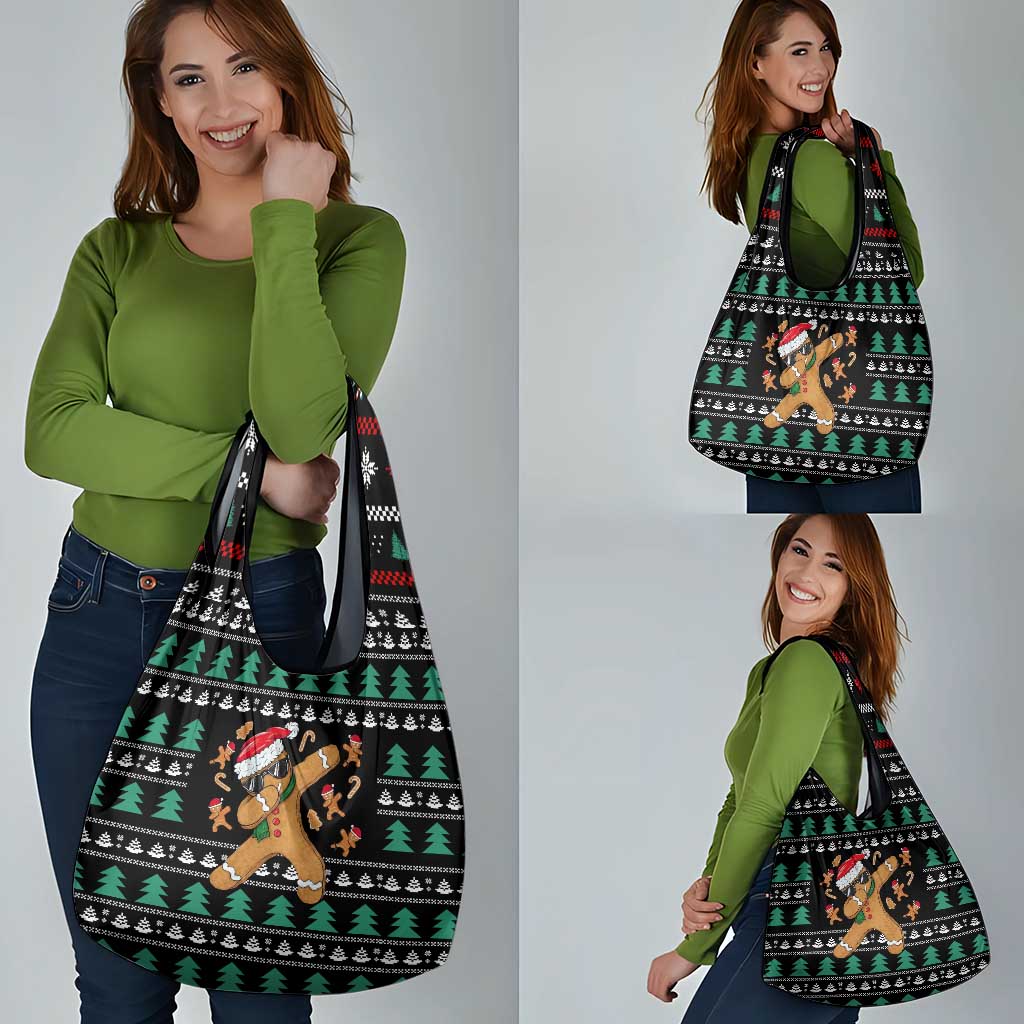 Funny Dabbing Gingerbread Holiday Party Jumper Grocery Bag Xmas Holiday Patterns - Wonder Print Shop