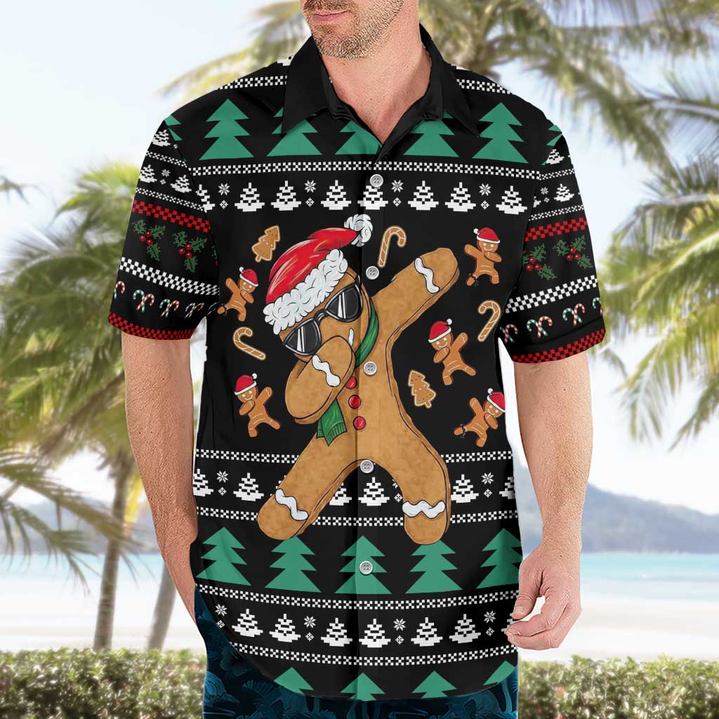 Funny Dabbing Gingerbread Holiday Party Jumper Hawaiian Shirt Xmas Holiday Patterns - Wonder Print Shop