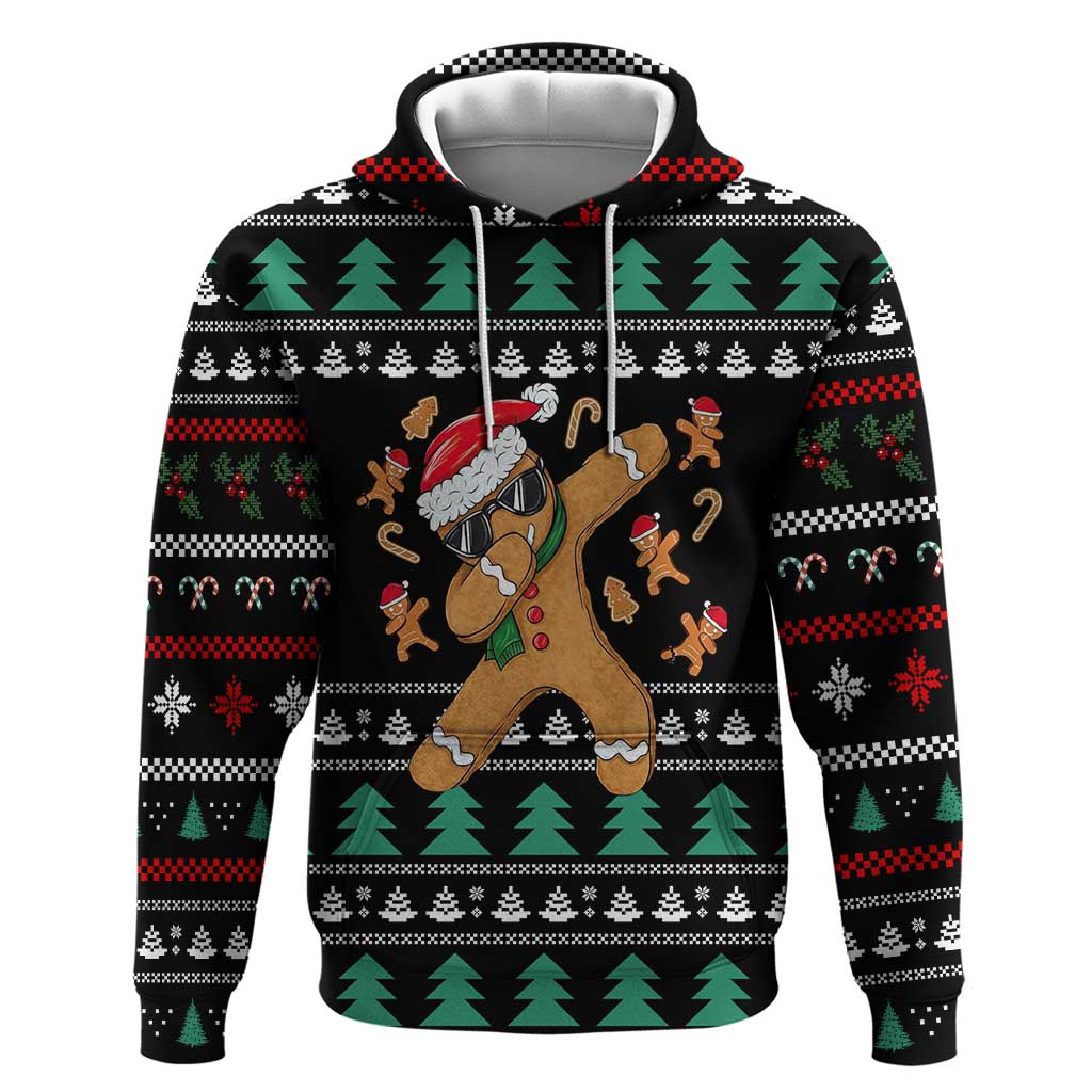 Funny Dabbing Gingerbread Holiday Party Jumper Hoodie Xmas Holiday Patterns - Wonder Print Shop