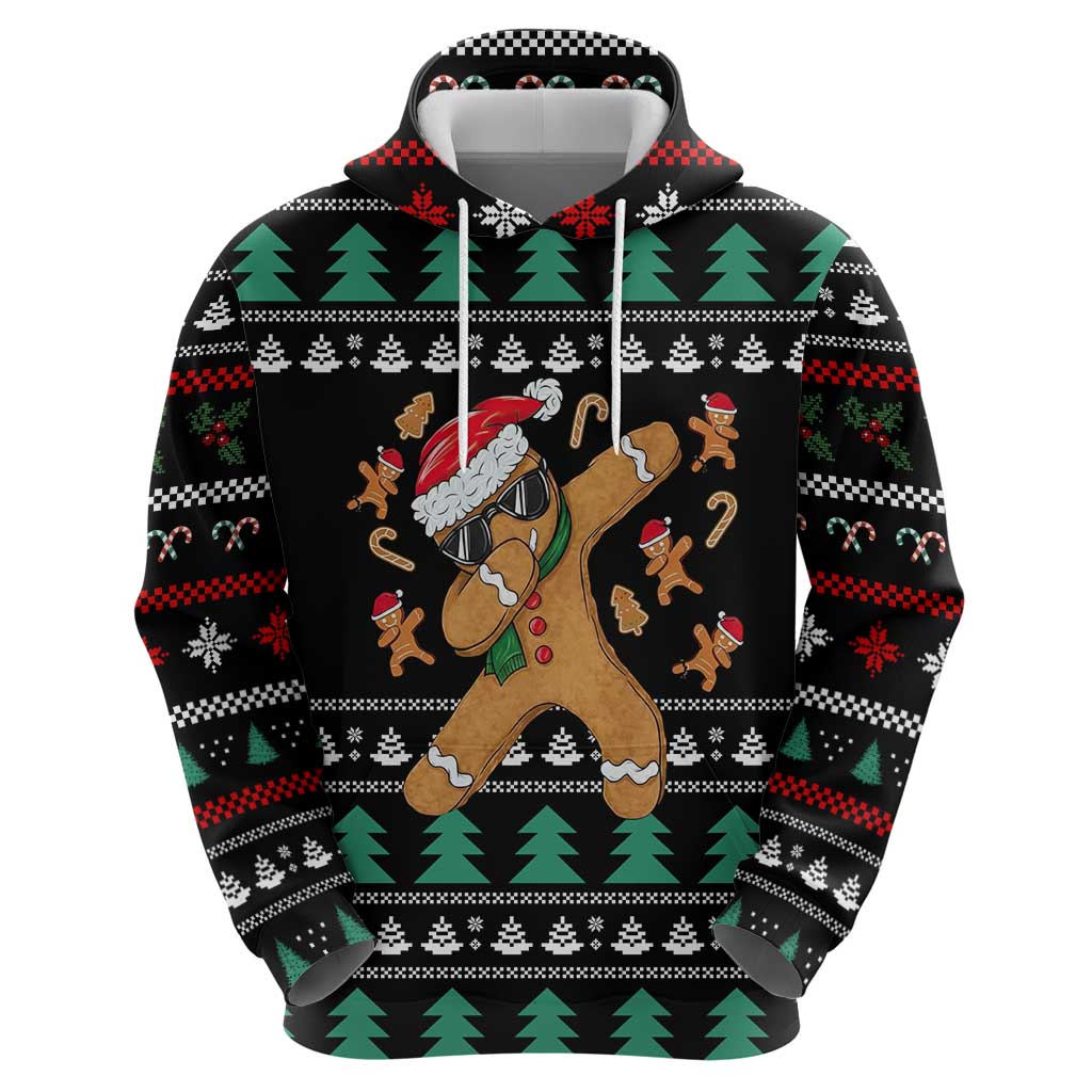 Funny Dabbing Gingerbread Holiday Party Jumper Hoodie Xmas Holiday Patterns - Wonder Print Shop
