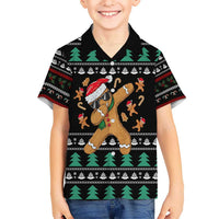 Funny Dabbing Gingerbread Holiday Party Jumper Kid Hawaiian Shirt Xmas Holiday Patterns - Wonder Print Shop