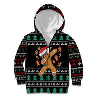 Funny Dabbing Gingerbread Holiday Party Jumper Kid Hoodie Xmas Holiday Patterns - Wonder Print Shop
