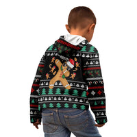 Funny Dabbing Gingerbread Holiday Party Jumper Kid Hoodie Xmas Holiday Patterns - Wonder Print Shop