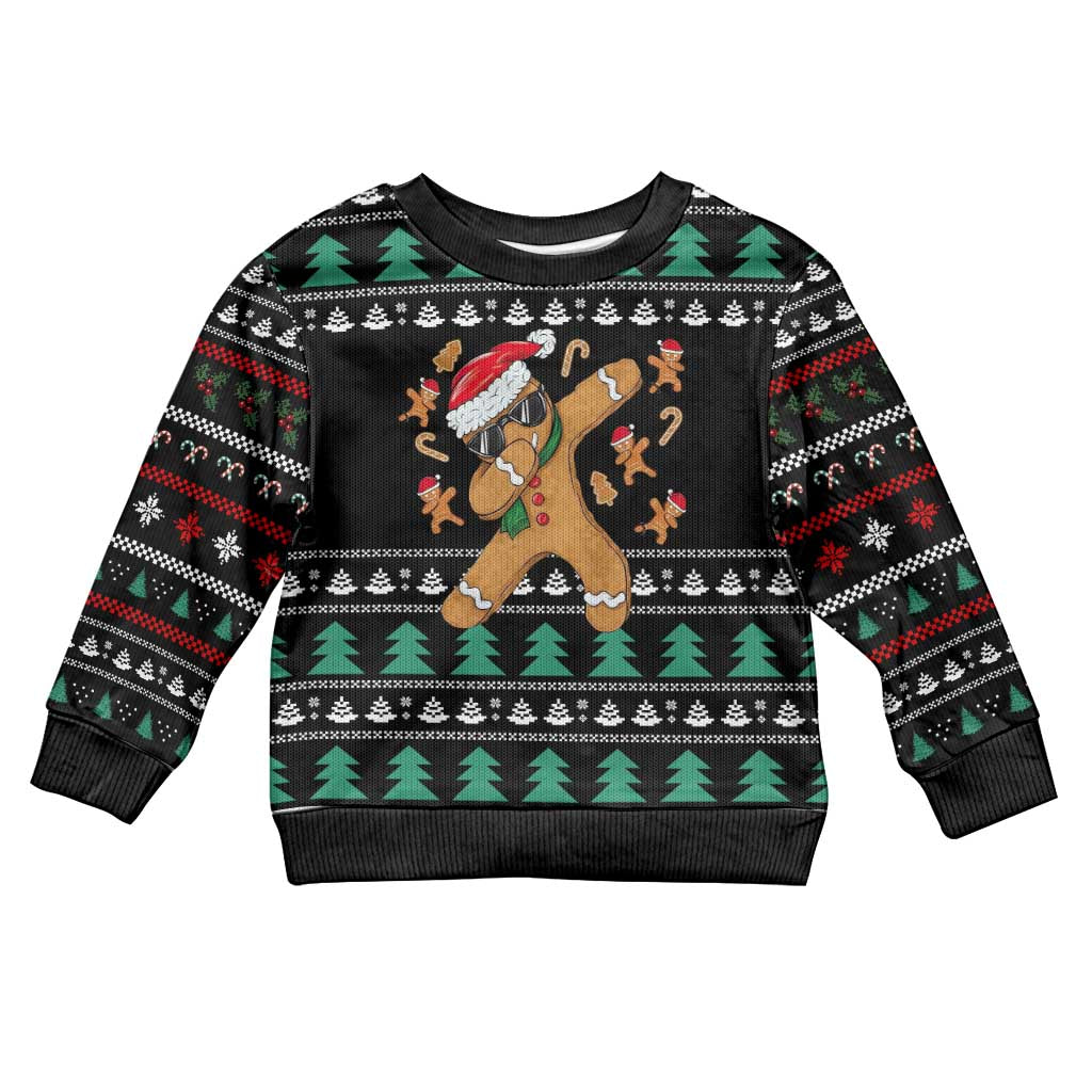 Funny Dabbing Gingerbread Holiday Party Jumper Kid Ugly Christmas Sweater Xmas Holiday Patterns - Wonder Print Shop