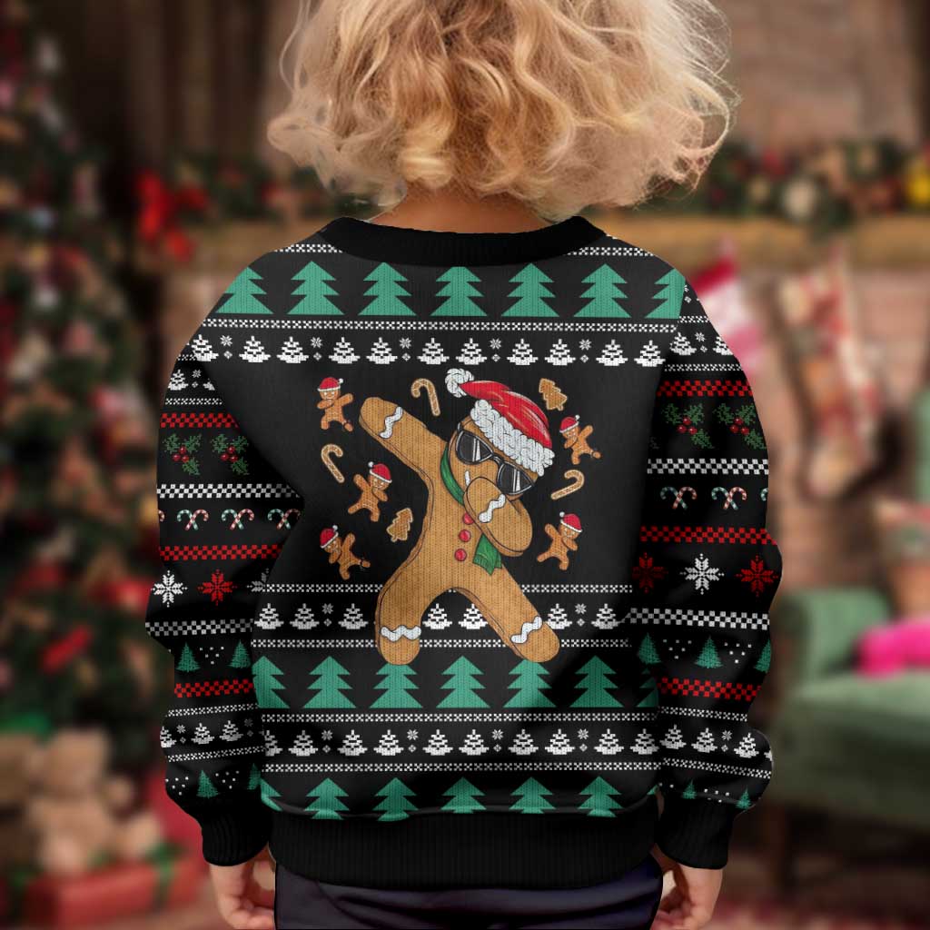 Funny Dabbing Gingerbread Holiday Party Jumper Kid Ugly Christmas Sweater Xmas Holiday Patterns - Wonder Print Shop