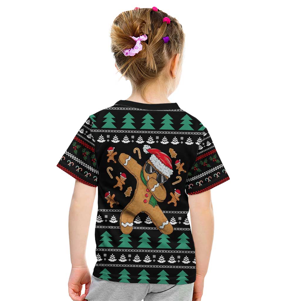 Funny Dabbing Gingerbread Holiday Party Jumper Kid T Shirt Xmas Holiday Patterns - Wonder Print Shop
