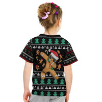 Funny Dabbing Gingerbread Holiday Party Jumper Kid T Shirt Xmas Holiday Patterns - Wonder Print Shop