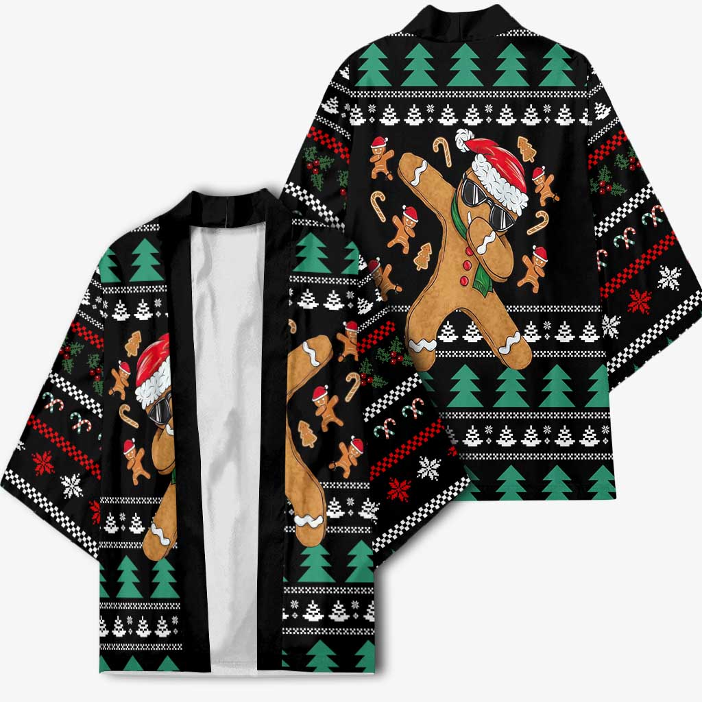 Funny Dabbing Gingerbread Holiday Party Jumper Kimono Xmas Holiday Patterns - Wonder Print Shop