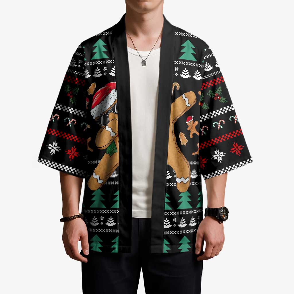 Funny Dabbing Gingerbread Holiday Party Jumper Kimono Xmas Holiday Patterns - Wonder Print Shop
