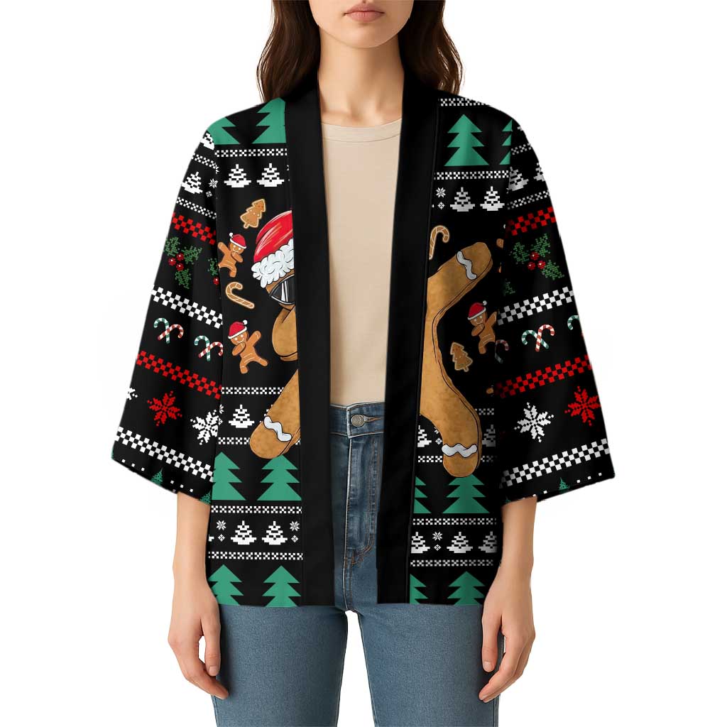 Funny Dabbing Gingerbread Holiday Party Jumper Kimono Xmas Holiday Patterns - Wonder Print Shop