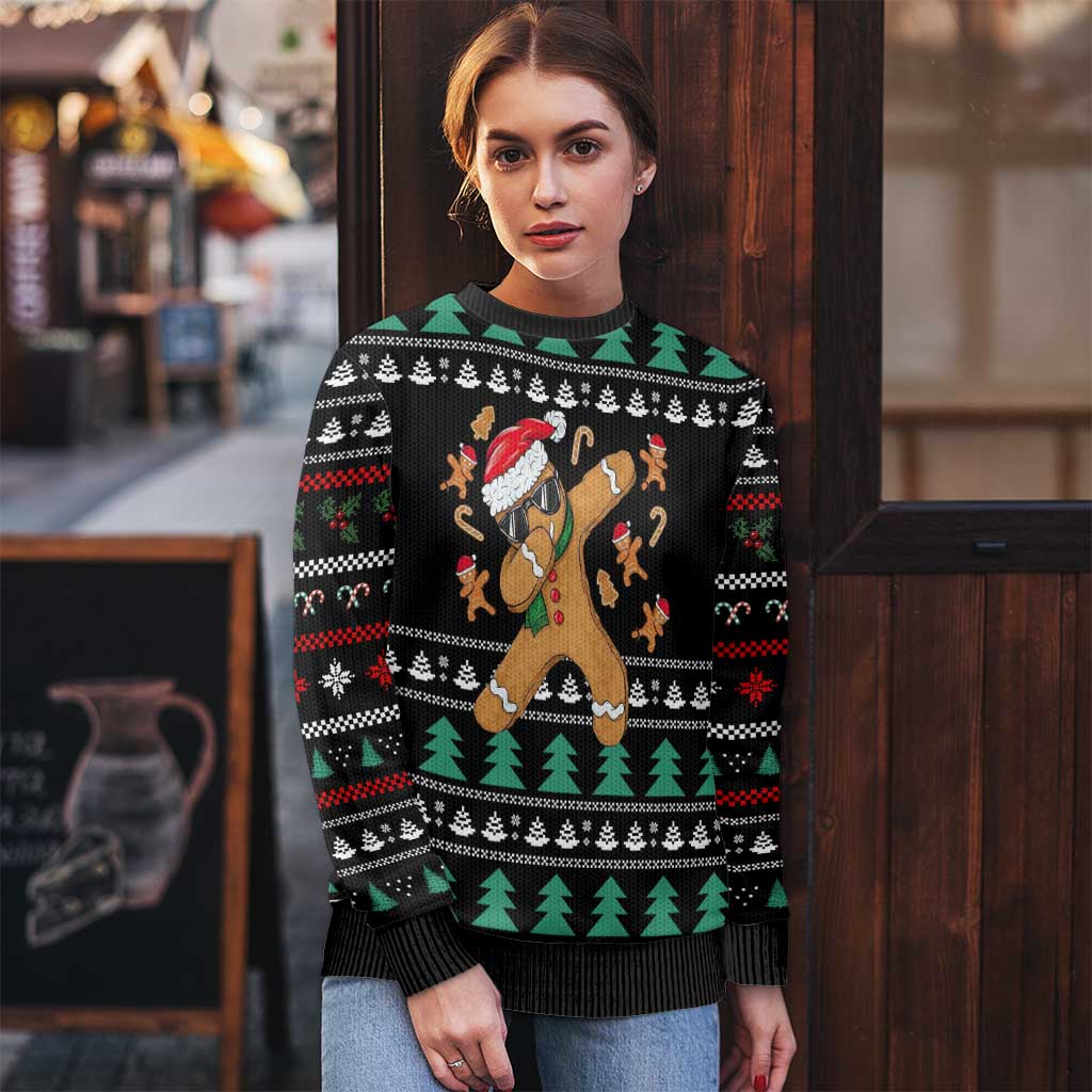 Funny Dabbing Gingerbread Holiday Party Jumper Ugly Christmas Sweater Xmas Holiday Patterns - Wonder Print Shop