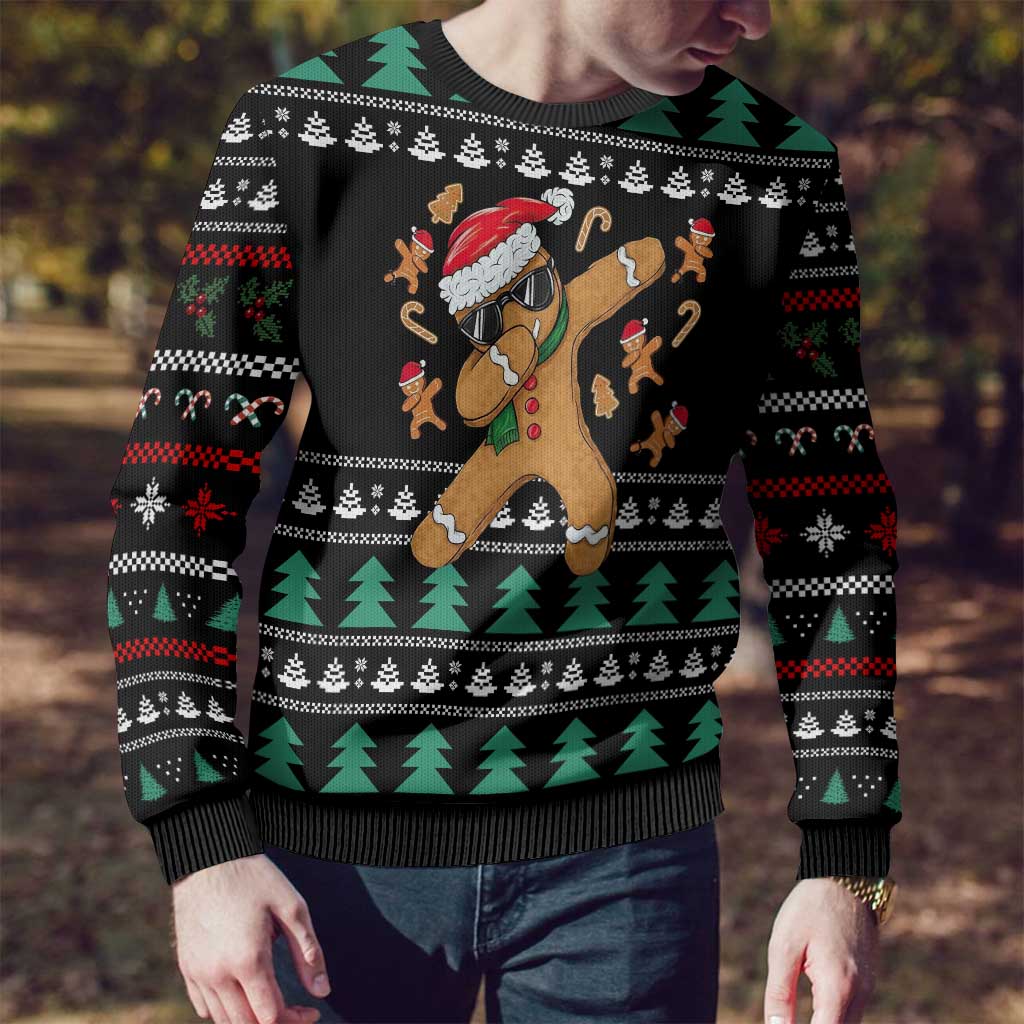 Funny Dabbing Gingerbread Holiday Party Jumper Ugly Christmas Sweater Xmas Holiday Patterns - Wonder Print Shop