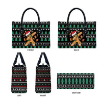 Funny Dabbing Gingerbread Holiday Party Jumper Leather Bag Xmas Holiday Patterns - Wonder Print Shop