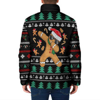 Funny Dabbing Gingerbread Holiday Party Jumper Padded Jacket Xmas Holiday Patterns - Wonder Print Shop
