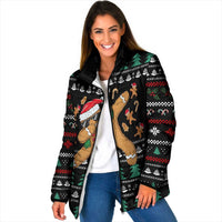 Funny Dabbing Gingerbread Holiday Party Jumper Padded Jacket Xmas Holiday Patterns - Wonder Print Shop