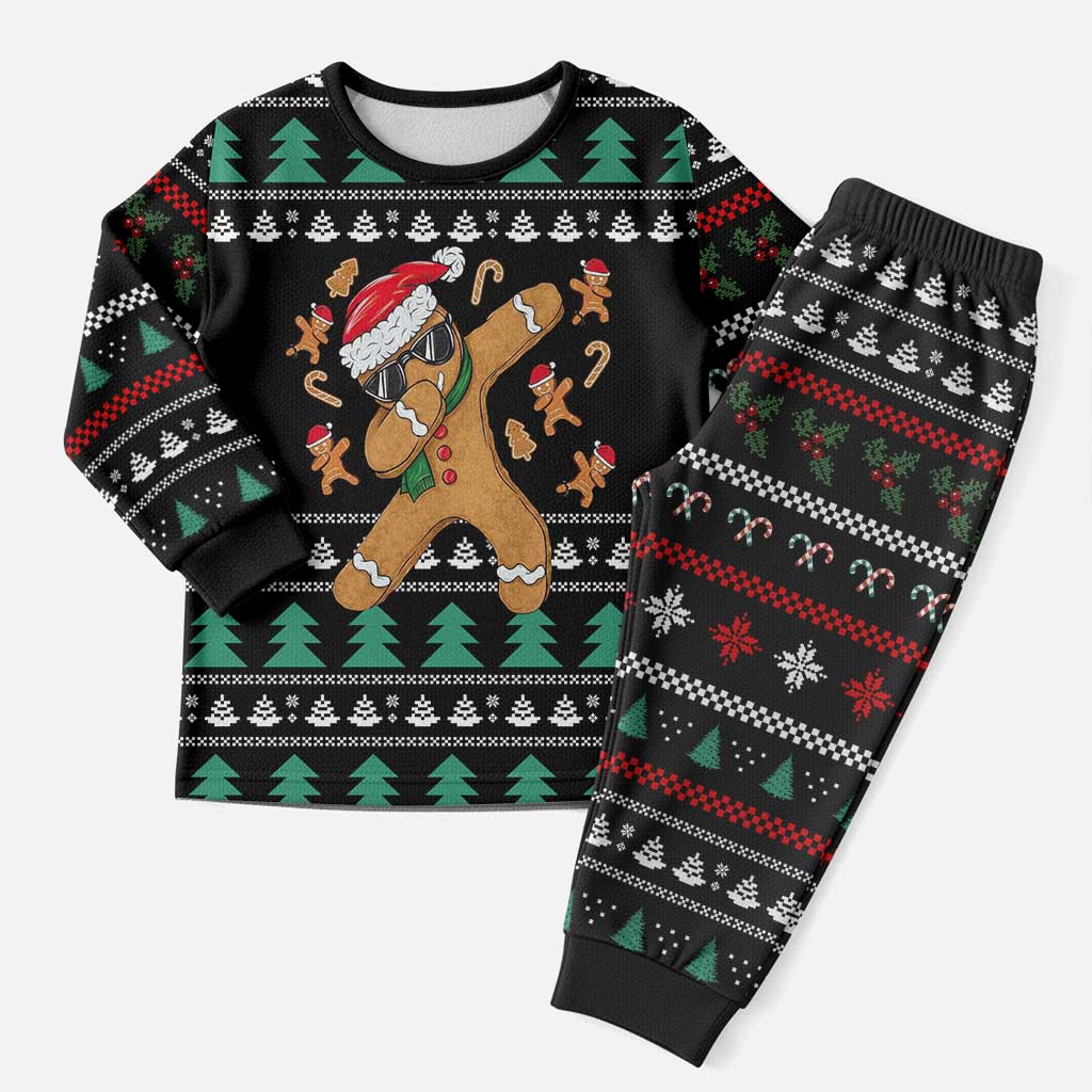 Funny Dabbing Gingerbread Holiday Party Jumper Christmas Pajama Set Xmas Holiday Patterns - Wonder Print Shop