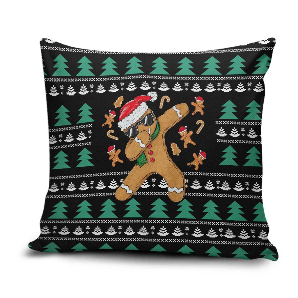Funny Dabbing Gingerbread Holiday Party Jumper Pillow Cover Xmas Holiday Patterns - Wonder Print Shop